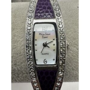 Main Line Time B1266 Cuff‎ Ladies MOP Watch New Battery 18MM 7.5" L79